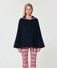 VZJGD06890 TARA JARMON(タラ ジャーモン) セーラーカラーダブルフェイスウールジャケット ミッドナイトブルー