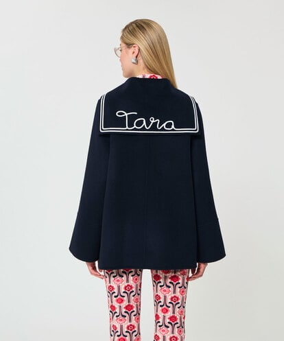 VZJGD06890 TARA JARMON セーラーカラーダブルフェイスウールジャケット