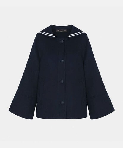 VZJGD06890 TARA JARMON セーラーカラーダブルフェイスウールジャケット
