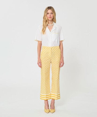 VZLGD22490 TARA JARMON ダミエキャンバスパンツ
