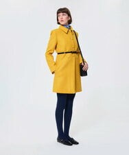 VZUAD01790 TARA JARMON(タラ ジャーモン) 【メディア着用】ウールメルトンコート イエロー