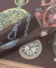 ZM3AH26054 al'aise modulation(アレーズモジュレーション) モチーフデザインスクエアスカーフ ブラウン