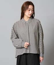 ZMBAH30130 al'aise modulation(アレーズモジュレーション) マルチパターンストライプシャツ ブラック
