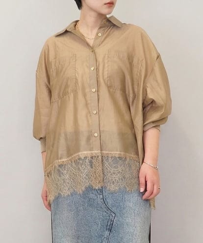 ZMBEE07150  裾レースシアーシャツ