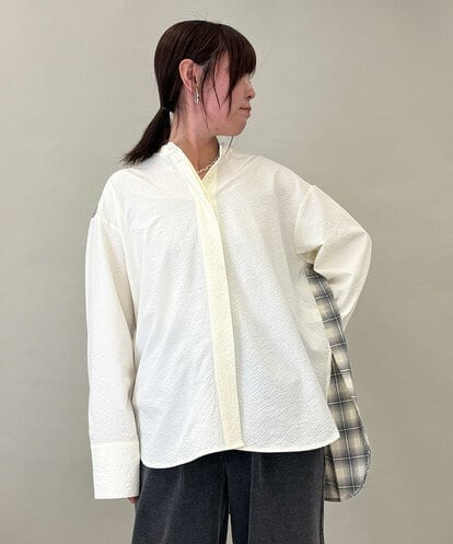 ZMBGE13089  バックチェックデザインシャツ