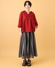 ZMBJE11140 al'aise modulation(アレーズモジュレーション) バックボタンデザインスキッパーシャツ レッド