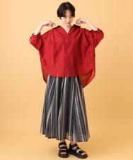ZMBJE11140 al'aise modulation(アレーズモジュレーション) バックボタンデザインスキッパーシャツ レッド