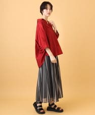 ZMBJE11140 al'aise modulation(アレーズモジュレーション) バックボタンデザインスキッパーシャツ レッド