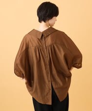 ZMBJE11140 al'aise modulation(アレーズモジュレーション) バックボタンデザインスキッパーシャツ ブラウン