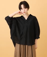 ZMBJE11140 al'aise modulation(アレーズモジュレーション) バックボタンデザインスキッパーシャツ ブラック