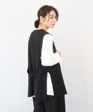 ZMDGE21110 al'aise modulation(アレーズモジュレーション) バックベルトボタンレスジレ ブラック