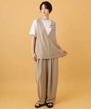 ZMDIE02130 al'aise modulation(アレーズモジュレーション) Vフロントデザインベスト ベージュ