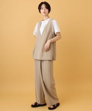 ZMDIE02130 al'aise modulation(アレーズモジュレーション) Vフロントデザインベスト ベージュ