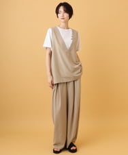 ZMDIE02130 al'aise modulation(アレーズモジュレーション) Vフロントデザインベスト ベージュ