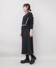 ZMEGE17150 al'aise modulation(アレーズモジュレーション) 異素材コンビデザインワンピース ブラック