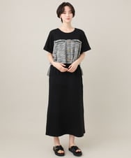 ZMEGE24170 al'aise modulation(アレーズモジュレーション) ジョイントデザインツーピース風ワンピース ブラック
