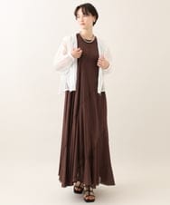 ZMEHE03158 al'aise modulation(アレーズモジュレーション) カーブ切替ノースリーブワンピース ブラウン