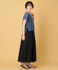 ZMEIE09180 al'aise modulation(アレーズモジュレーション) 【セットアイテム】タックフレアワンピース×メッシュプルオーバー ブルー
