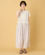 ZMEIE09180 al'aise modulation(アレーズモジュレーション) 【セットアイテム】タックフレアワンピース×メッシュプルオーバー アイボリー