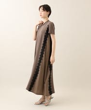 ZMEIE12170 al'aise modulation(アレーズモジュレーション) レースラインカットソーワンピース ベージュ