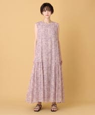 ZMEIE14188 al'aise modulation(アレーズモジュレーション) ペイズリープリントノースリーブワンピース ラベンダー