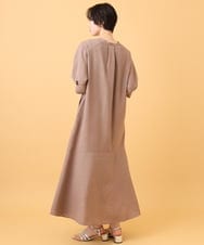 ZMEIE17137 al'aise modulation(アレーズモジュレーション) ロープアクセントリネン風ワンピース ブラウン
