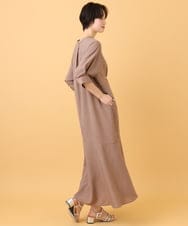 ZMEIE17137 al'aise modulation(アレーズモジュレーション) ロープアクセントリネン風ワンピース ブラウン