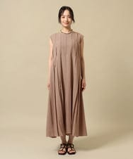 ZMEIE18150 al'aise modulation(アレーズモジュレーション) 【洗える】タックプリーツワンピース ベージュ