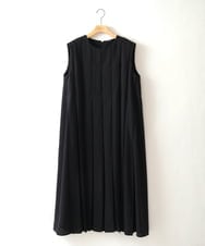 ZMEIE18150 al'aise modulation(アレーズモジュレーション) 【洗える】タックプリーツワンピース ブラック