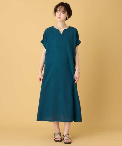 ZMEIE52120 al'aise modulation スリットネックロングワンピース