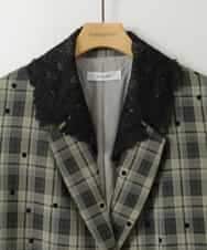 ZMJAH49298 al'aise modulation(アレーズモジュレーション) 【2WAY】付け襟付きドット柄ジャケット ベージュ