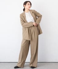 ZMJEE01170 al'aise modulation(アレーズモジュレーション) 【セットアップ対応】【洗える】フルダルダブルジャケット ベージュ