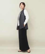 ZMJGE26160 al'aise modulation(アレーズモジュレーション) サイドスリットベルトデザインメッシュジレ ダークグレー