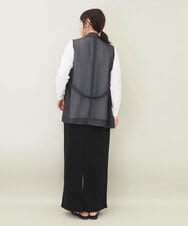 ZMJGE26160 al'aise modulation(アレーズモジュレーション) サイドスリットベルトデザインメッシュジレ ダークグレー