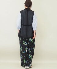 ZMJGE26160 al'aise modulation(アレーズモジュレーション) サイドスリットベルトデザインメッシュジレ ブラック
