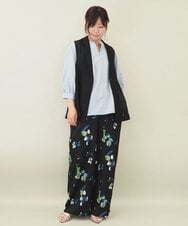 ZMJGE26160 al'aise modulation(アレーズモジュレーション) サイドスリットベルトデザインメッシュジレ ブラック