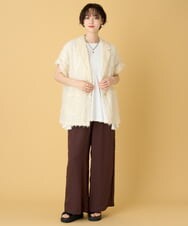 ZMJHE01140 al'aise modulation(アレーズモジュレーション) フリンジシアージャケット ホワイト