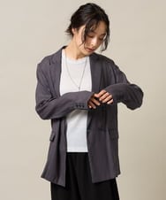 ZMJHE02170 al'aise modulation(アレーズモジュレーション) リネンライクシアージャケット ダークグレー