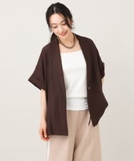ZMJIE02120 al'aise modulation(アレーズモジュレーション) 【洗える】ドルマンスリーブジャケット ブラウン