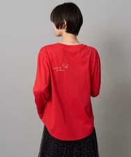 ZMKAH31110 al'aise modulation(アレーズモジュレーション) ロゴアクセントロングスリーブTシャツ レッド