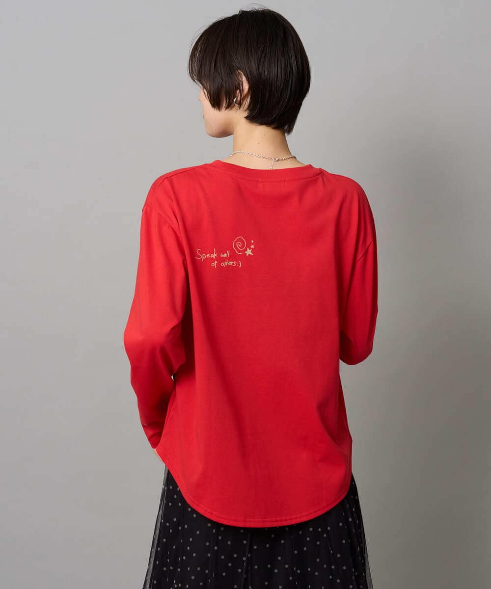 ZMKAH31110 al'aise modulation(アレーズモジュレーション) ロゴアクセントロングスリーブTシャツ レッド
