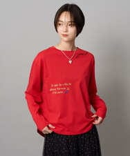 ZMKAH31110 al'aise modulation(アレーズモジュレーション) ロゴアクセントロングスリーブTシャツ レッド