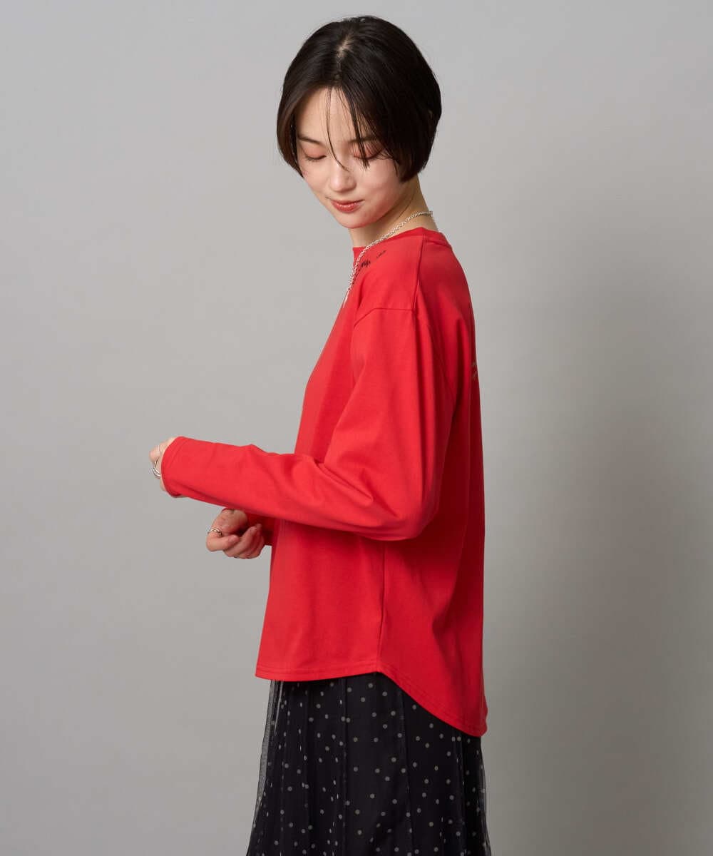 ZMKAH31110 al'aise modulation(アレーズモジュレーション) ロゴアクセントロングスリーブTシャツ レッド