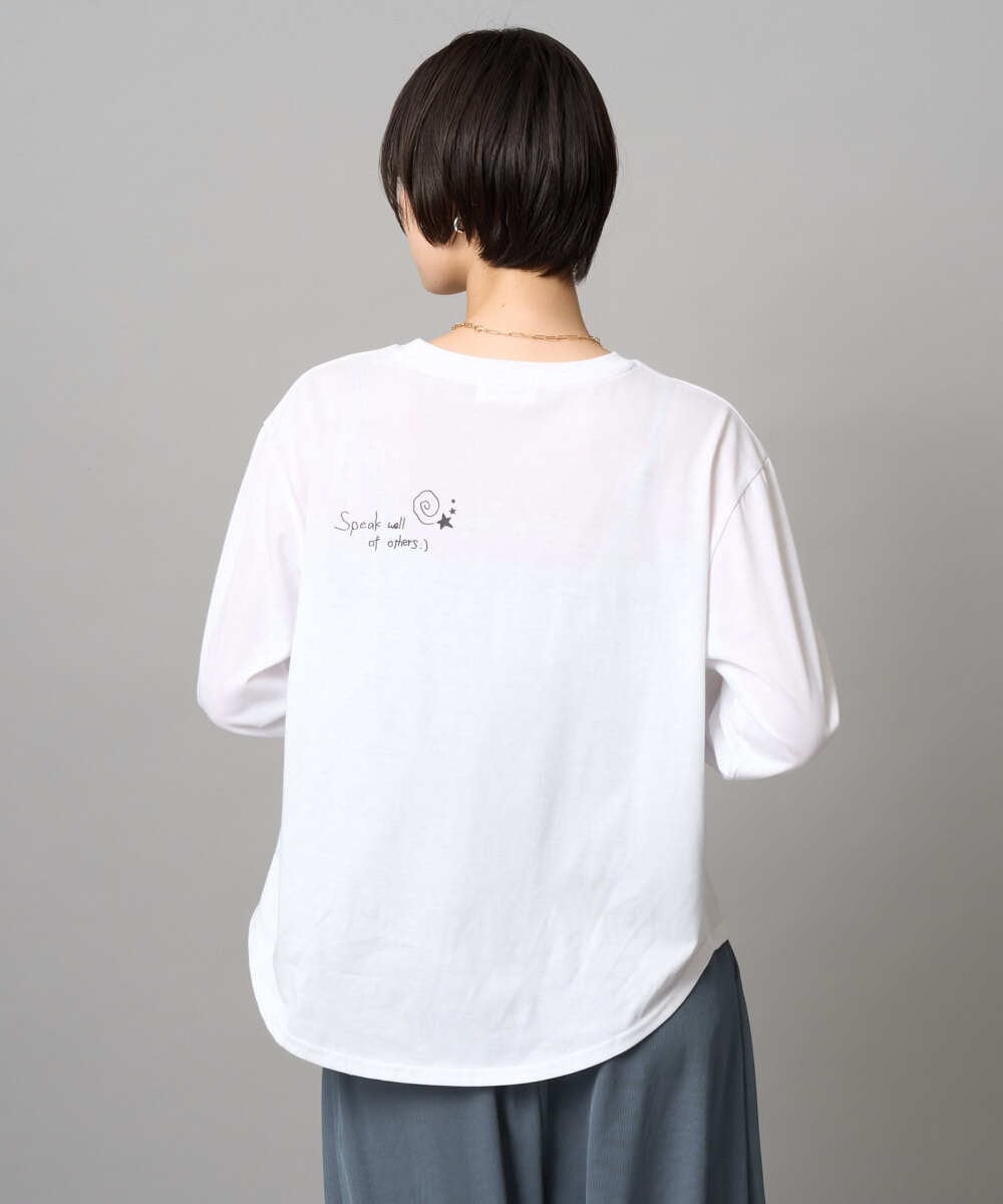 ZMKAH31110 al'aise modulation(アレーズモジュレーション) ロゴアクセントロングスリーブTシャツ アイボリー