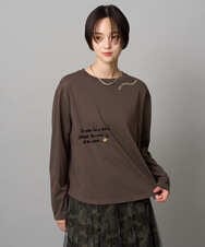 ZMKAH31110 al'aise modulation(アレーズモジュレーション) ロゴアクセントロングスリーブTシャツ ブラウン