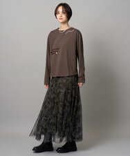 ZMKAH31110 al'aise modulation(アレーズモジュレーション) ロゴアクセントロングスリーブTシャツ ブラウン