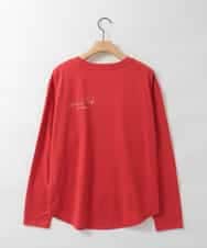 ZMKAH31110 al'aise modulation(アレーズモジュレーション) ロゴアクセントロングスリーブTシャツ レッド