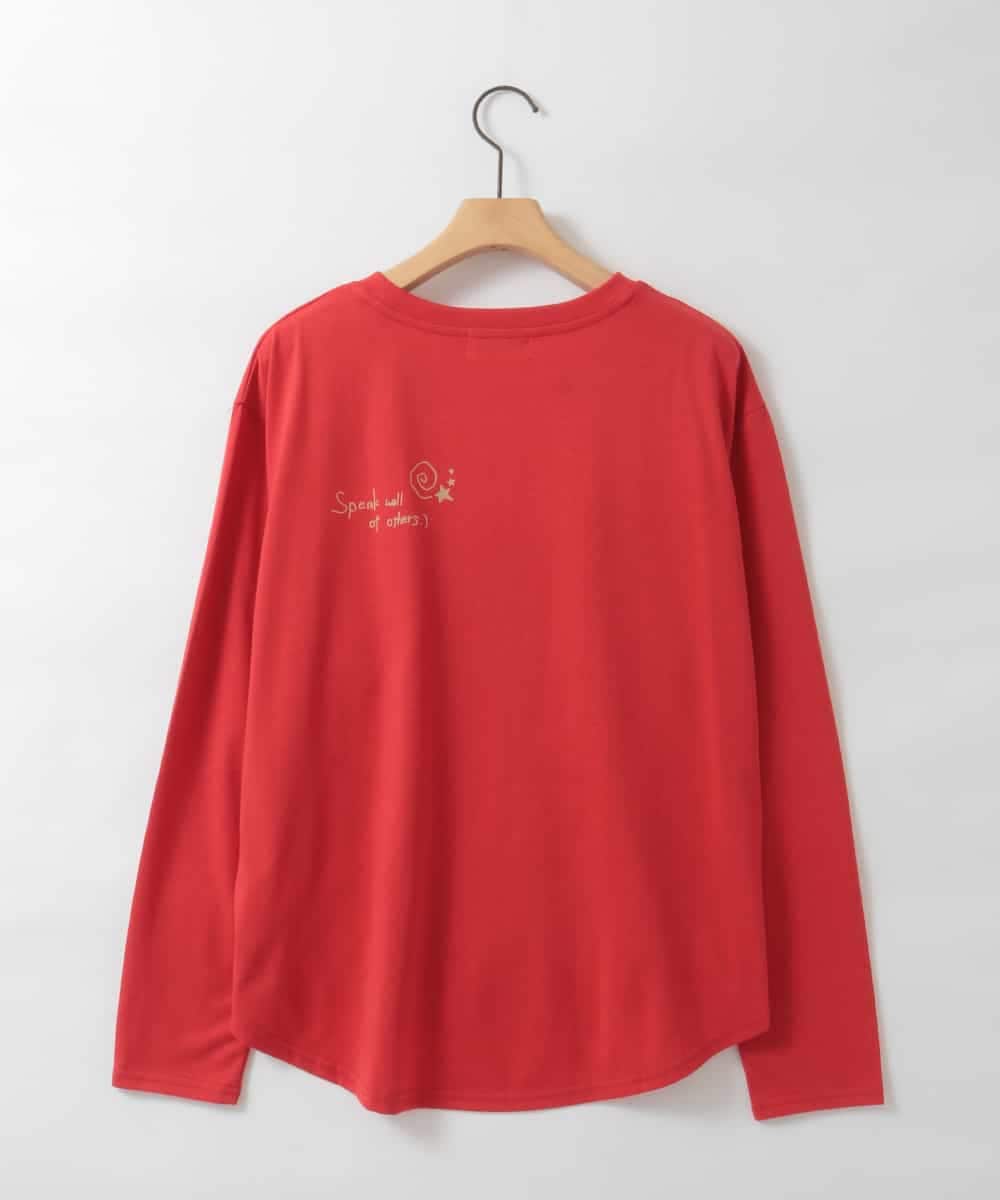 ZMKAH31110 al'aise modulation(アレーズモジュレーション) ロゴアクセントロングスリーブTシャツ レッド