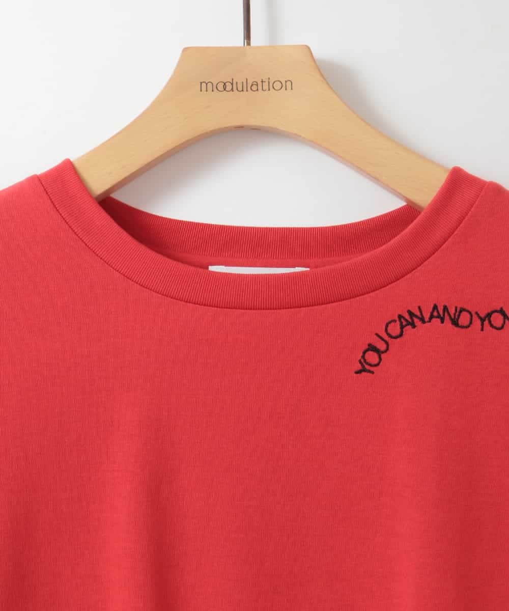 ZMKAH31110 al'aise modulation(アレーズモジュレーション) ロゴアクセントロングスリーブTシャツ レッド