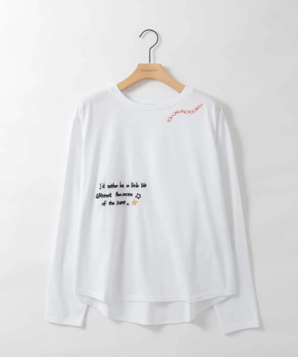 ZMKAH31110 al'aise modulation(アレーズモジュレーション) ロゴアクセントロングスリーブTシャツ アイボリー